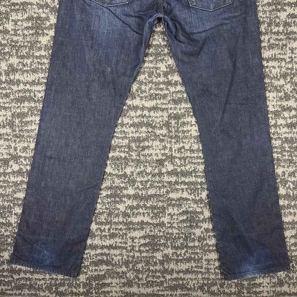 Lucky Brand 121 Heritage Slim Jeans Mens 32x32 Dark Indigo Denim Button Fly - Picture 13 of 14